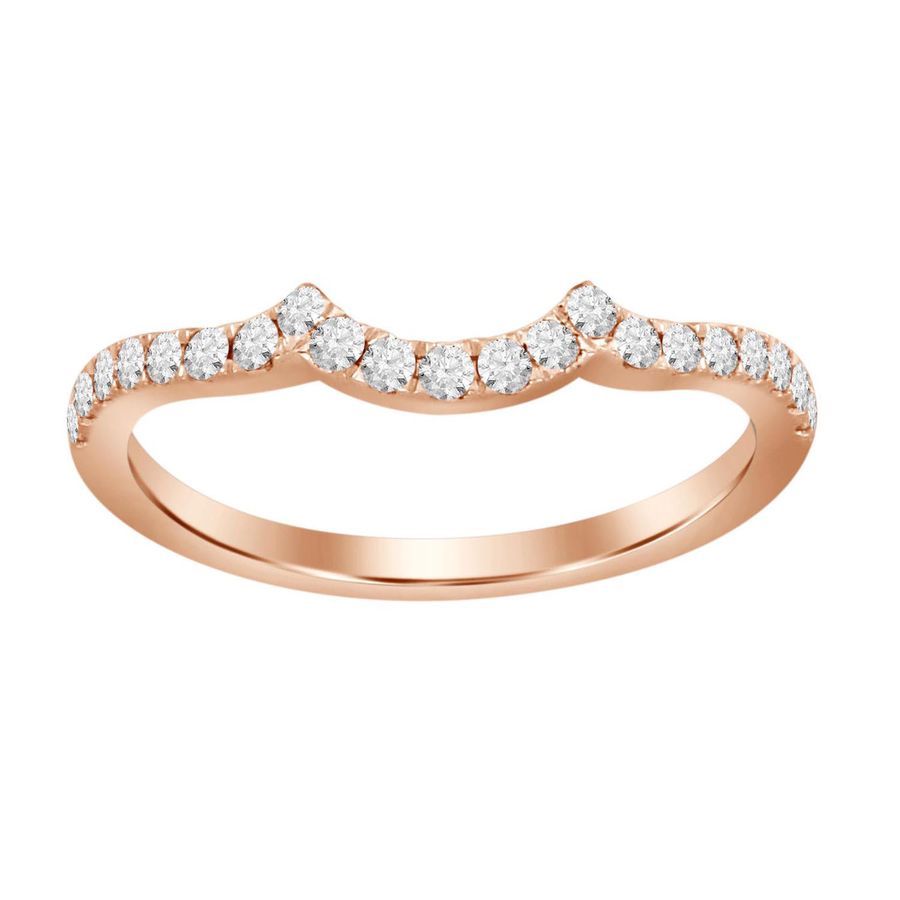 LADIES BAND 0.30CT ROUND DIAMOND 14K ROSE GOLD