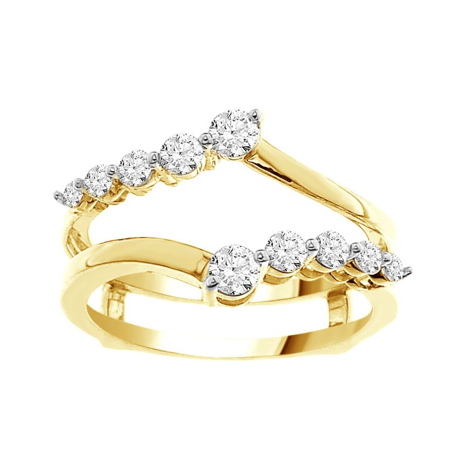 LADIES WRAP 0.50CT ROUND DIAMOND 14K YELLOW GOLD