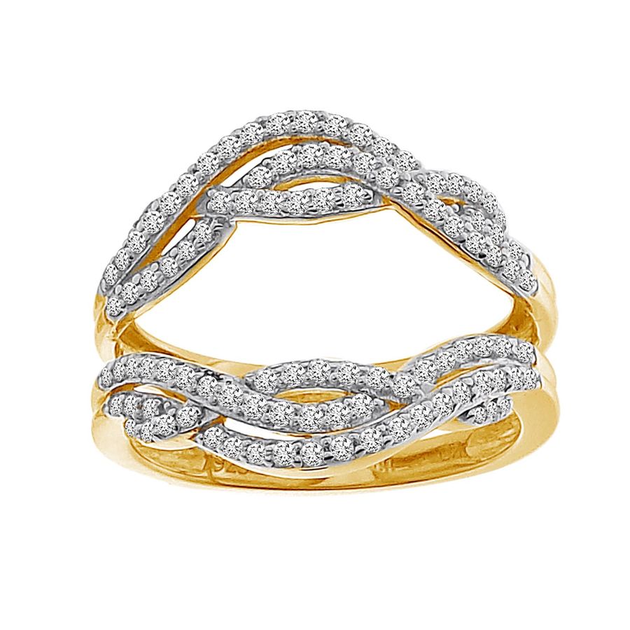 LADIES WRAP 0.50CT ROUND DIAMOND 14K YELLOW GOLD