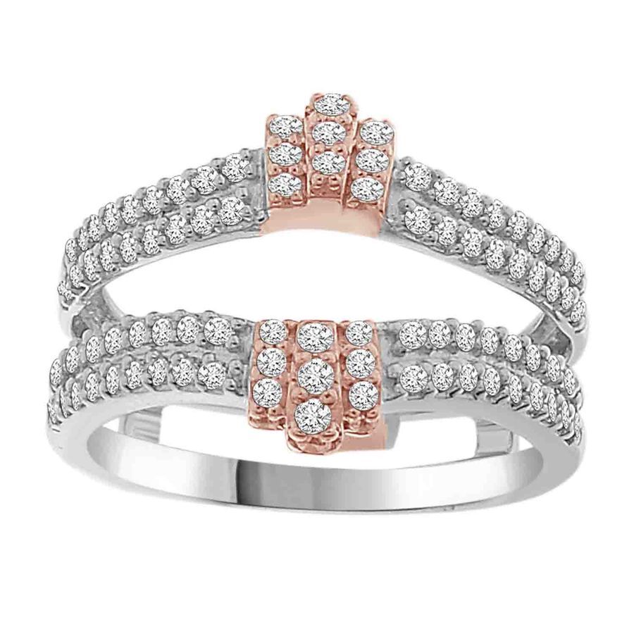 LADIES WRAPS 0.50CT ROUND DIAMOND 14K WHITE/ROSE GOLD