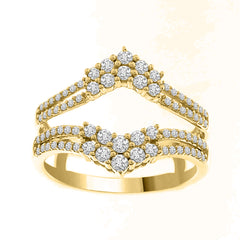 LADIES WRAP RING 0.50CT ROUND DIAMOND 14K YELLOW GOLD (SI QUALITY)