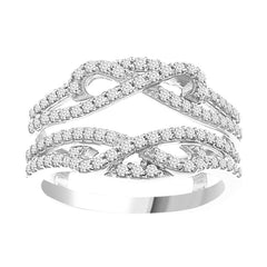 LADIES WRAP RING 0.50CT ROUND DIAMOND 14K WHITE GOLD