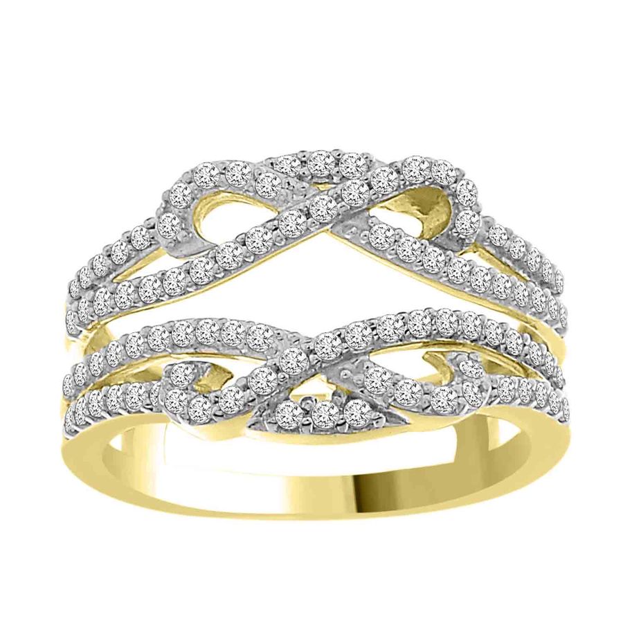 LADIES WRAP RING 0.50CT ROUND DIAMOND 14K YELLOW GOLD