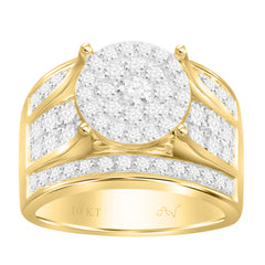 LADIES RING 2.00CT ROUND DIAMOND 10K YELLOW GOLD