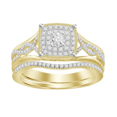 LADIES BRIDAL RING 0.35CT ROUND DIAMOND 10K YELLOW GOLD