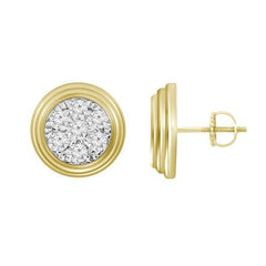 LADIES EARRINGS 0.25CT ROUND DIAMOND 10K YELLOW GOLD