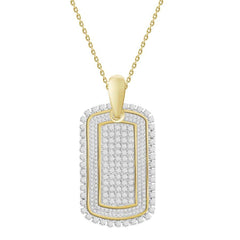 MEN'S PENDANT 1.70CT ROUND DIAMOND 10K YELLOW GOLD