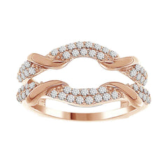 LADIES WRAP 0.50CT ROUND DIAMOND 14K ROSE GOLD