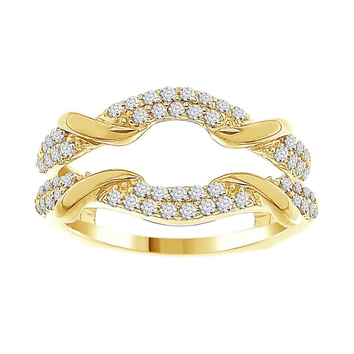 LADIES WRAP 0.50CT ROUND DIAMOND 14K YELLOW GOLD