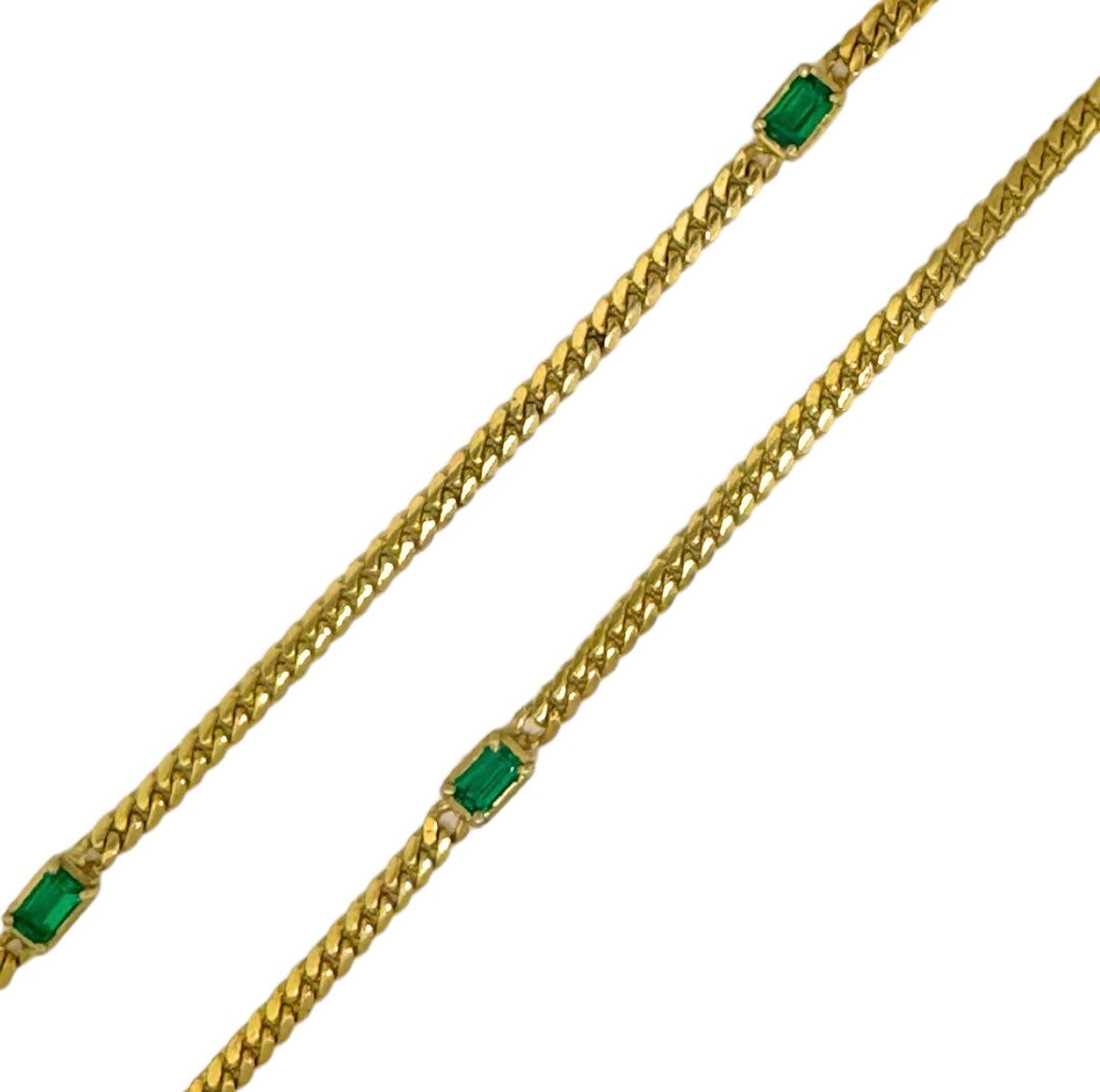 Colombian Emeralds 3.2mm MIIAMI CUBAN LINK - 14kt