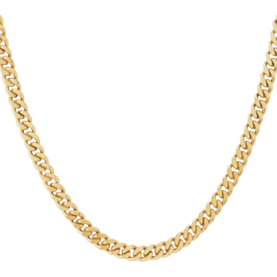 3.5mm Cuban Link Chain (Hollow) - 10kt Yellow Gold