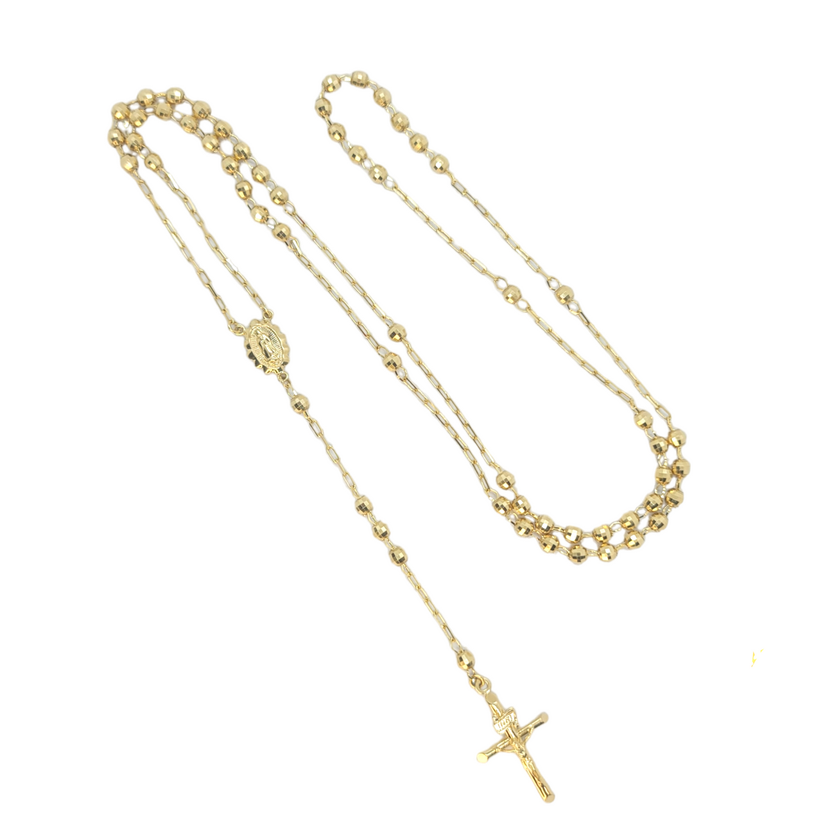 14kt Cross Rosary Crucifix Chain