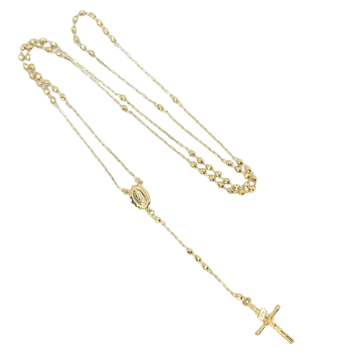 14kt Cross Rosary Chain