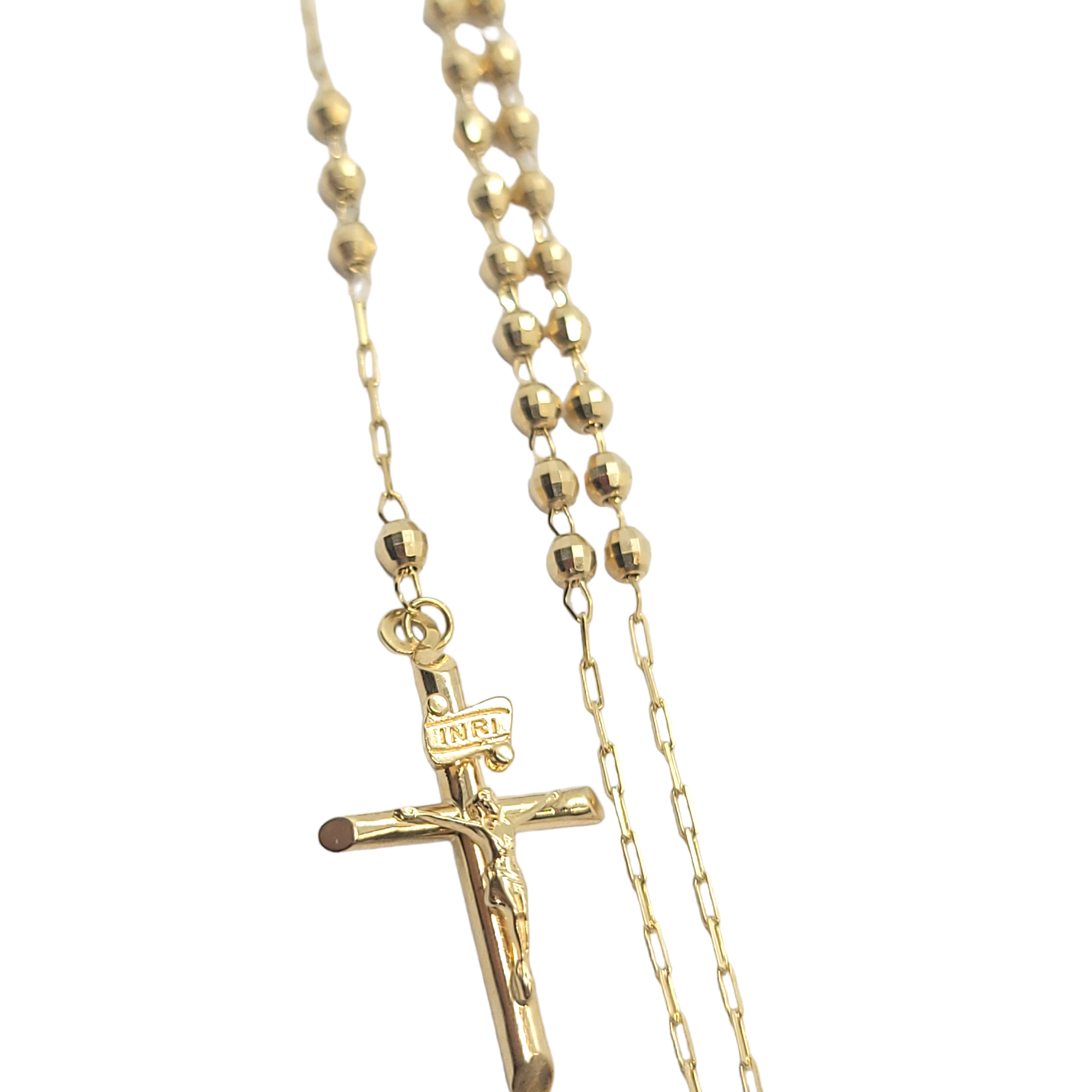 14kt Cross Rosary Chain