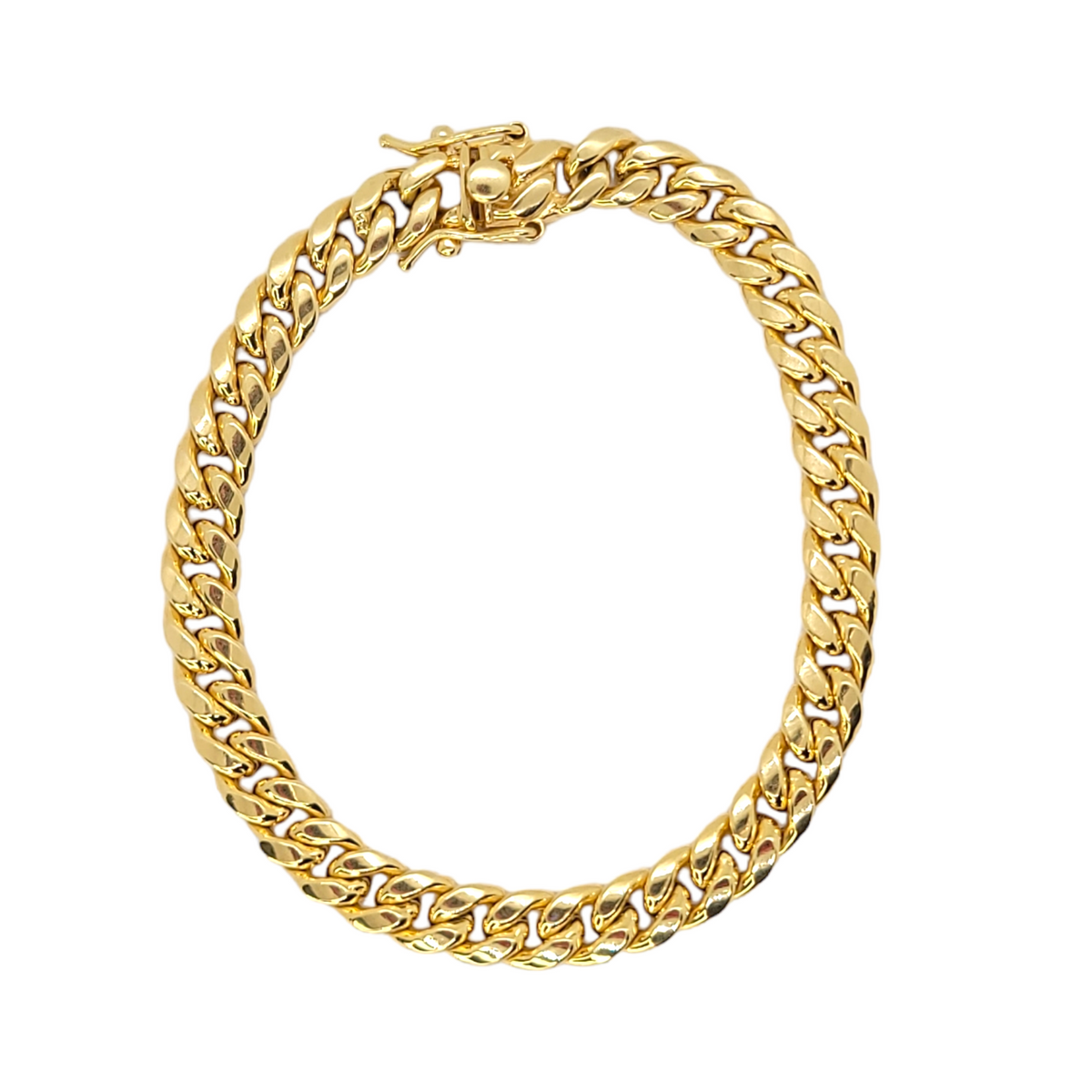 14kt YG Cuban Link Bracelet (Hollow) 7.3mm