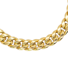 14kt YG Cuban Link Bracelet (Hollow) 7.3mm