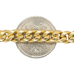 14kt YG Cuban Link Bracelet (Hollow) 7.3mm