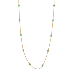 18kt YG - 1.50ct Colombian Emeralds - Adjustable Chain