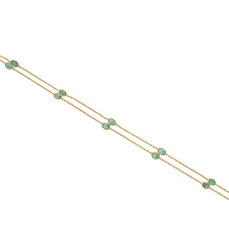 18kt YG - 1.50ct Colombian Emeralds - Adjustable Chain