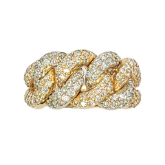 14kt Cuban Link Ring Diamond 1.85ct