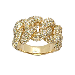 14kt Puff Cuban Link Ring 4.50ct