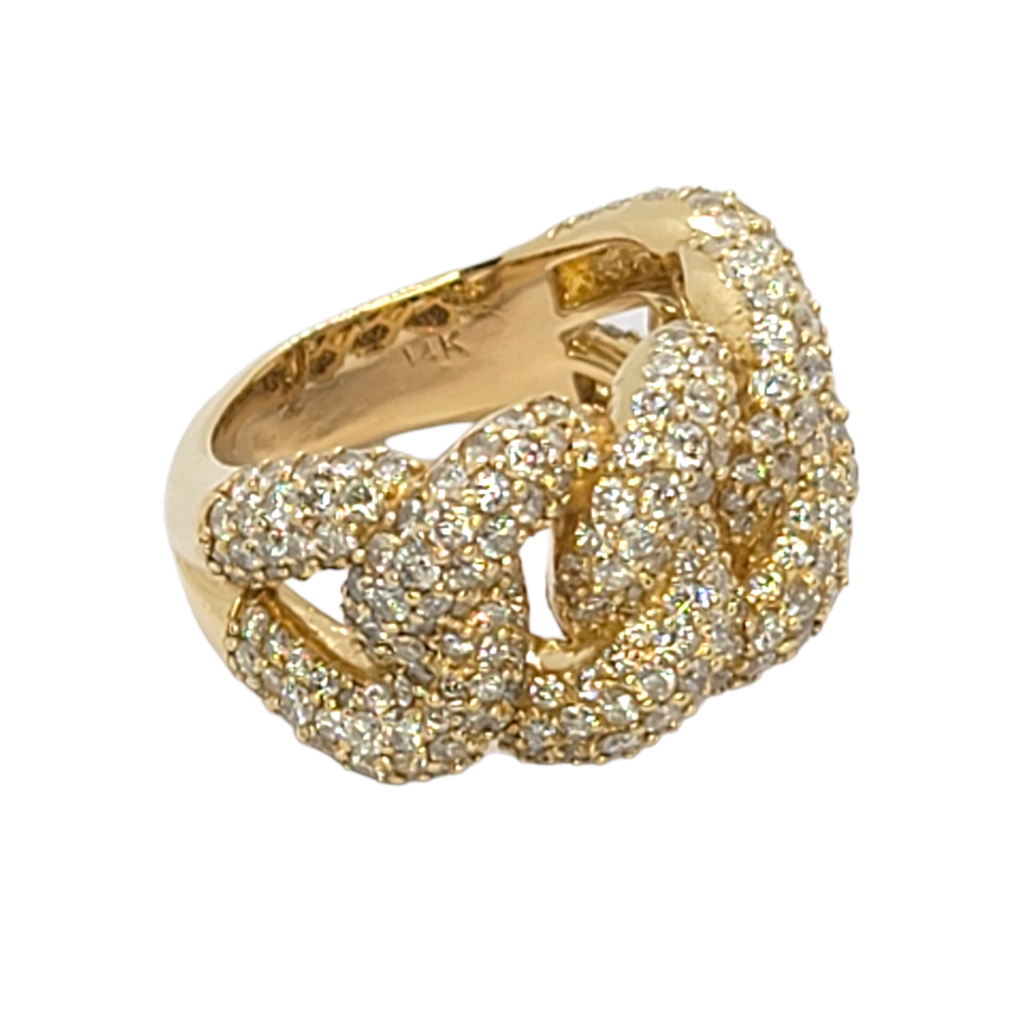 14kt Puff Cuban Link Ring 4.50ct