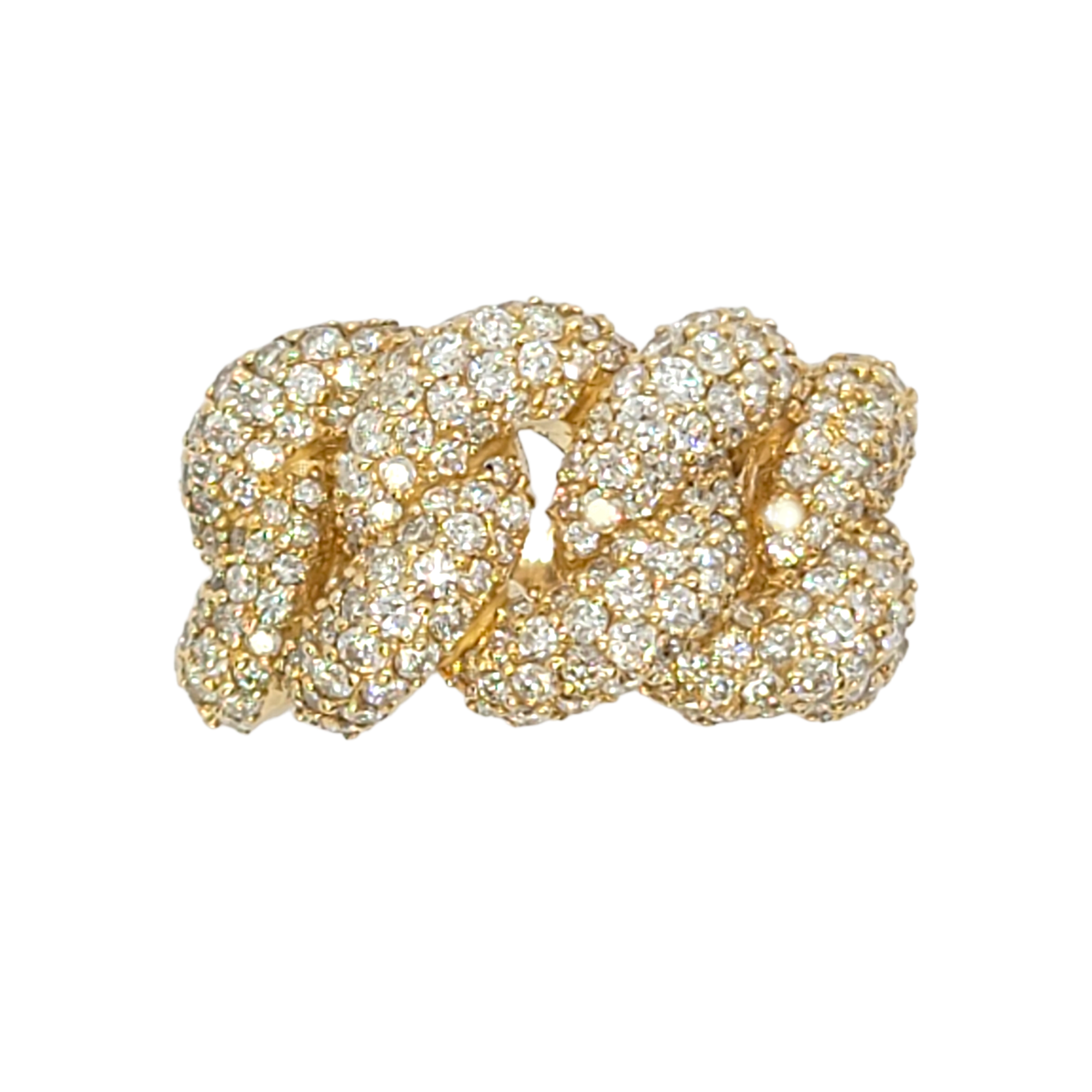 14kt Puff Cuban Link Ring 4.50ct