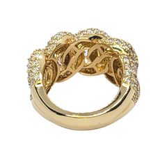 14kt Puff Cuban Link Ring 4.50ct