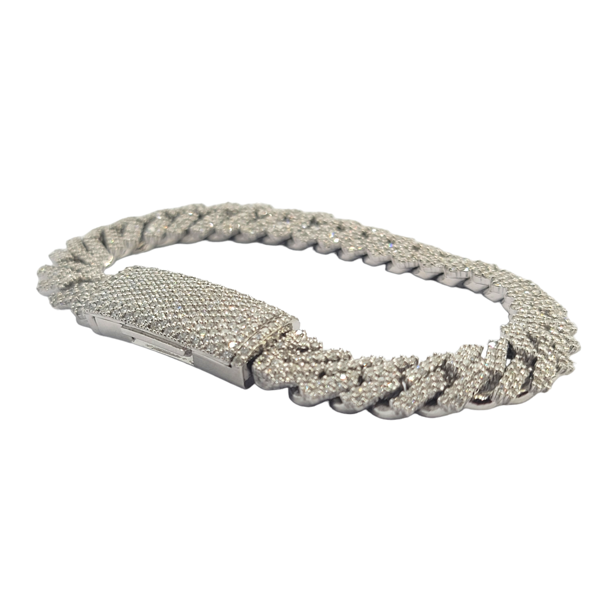 10kt Diamond 10mm Cuban Link Bracelet