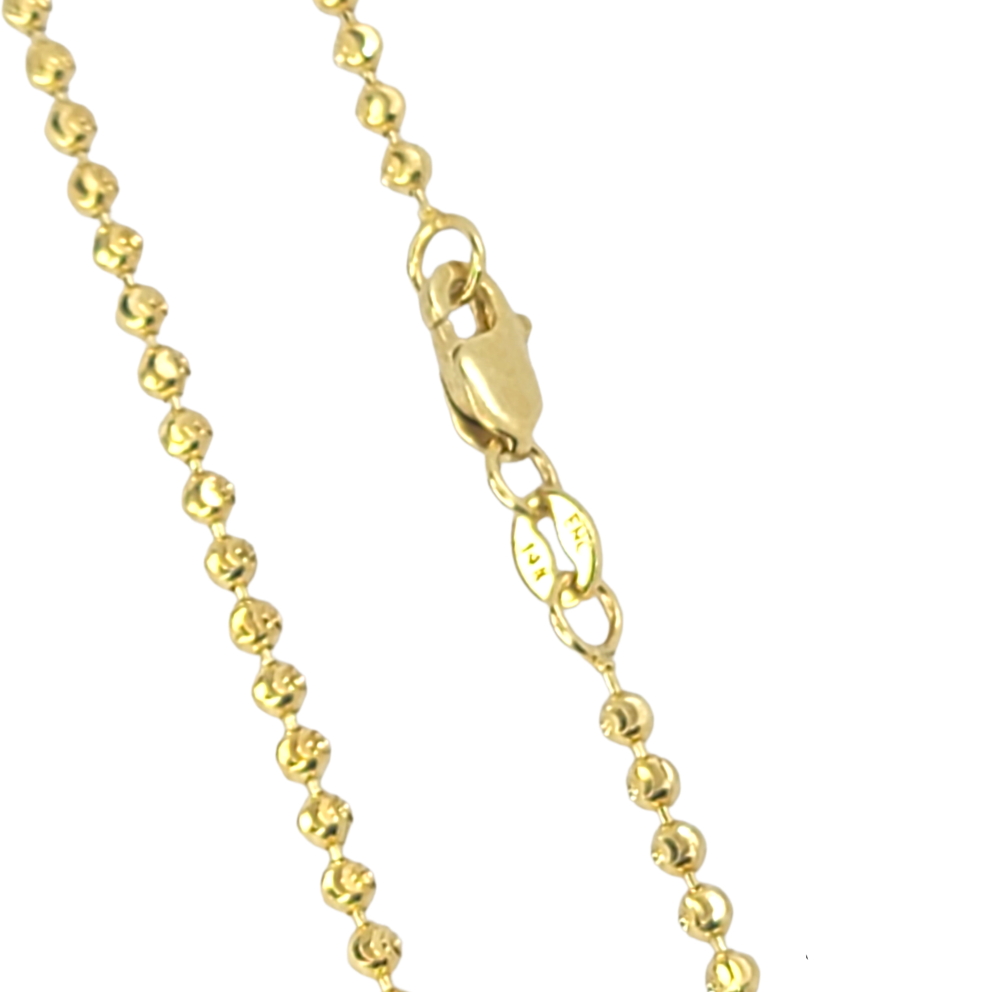 14kt Moon Cut Ball Chain