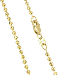 14kt Moon Cut Ball Chain