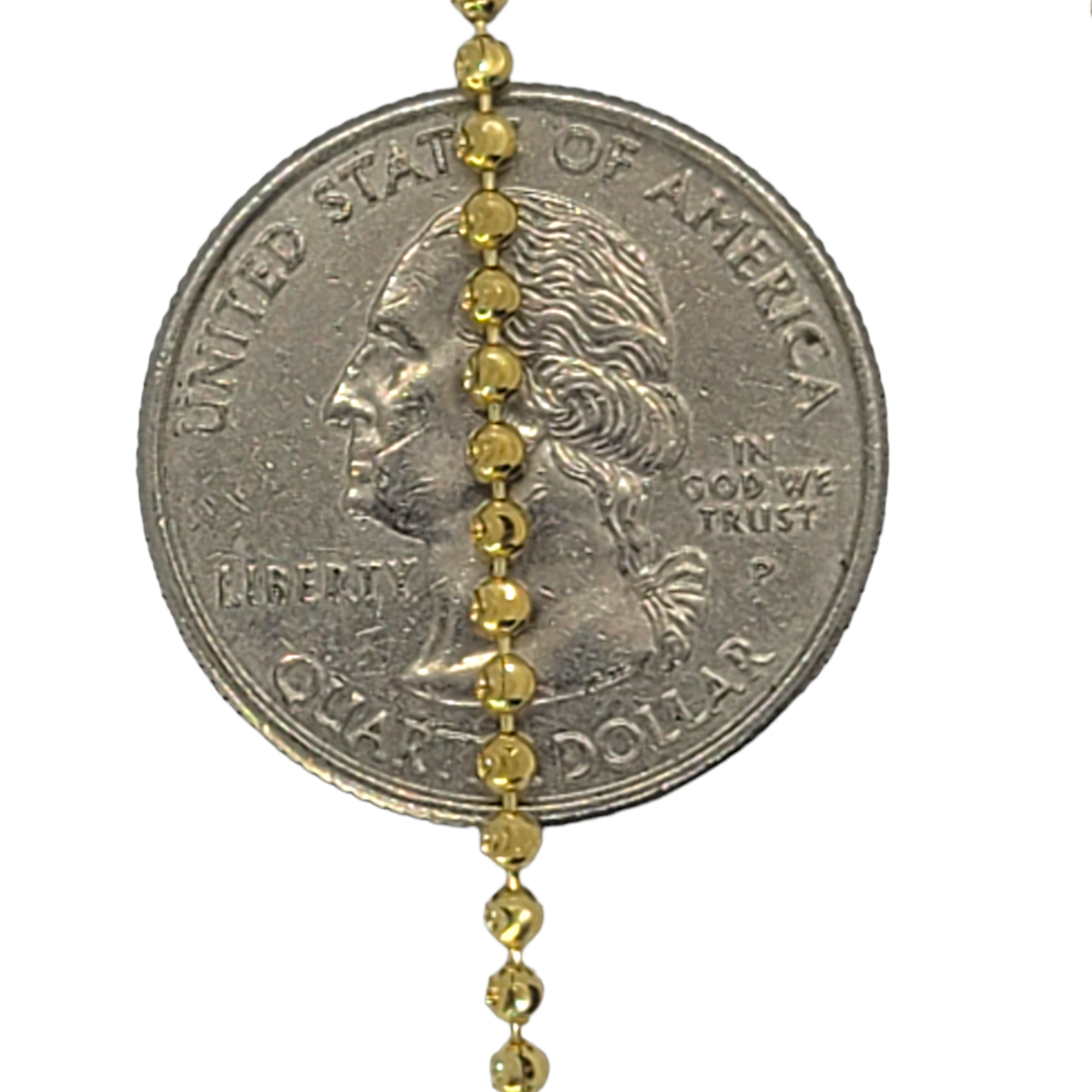 14kt Moon Cut Ball Chain