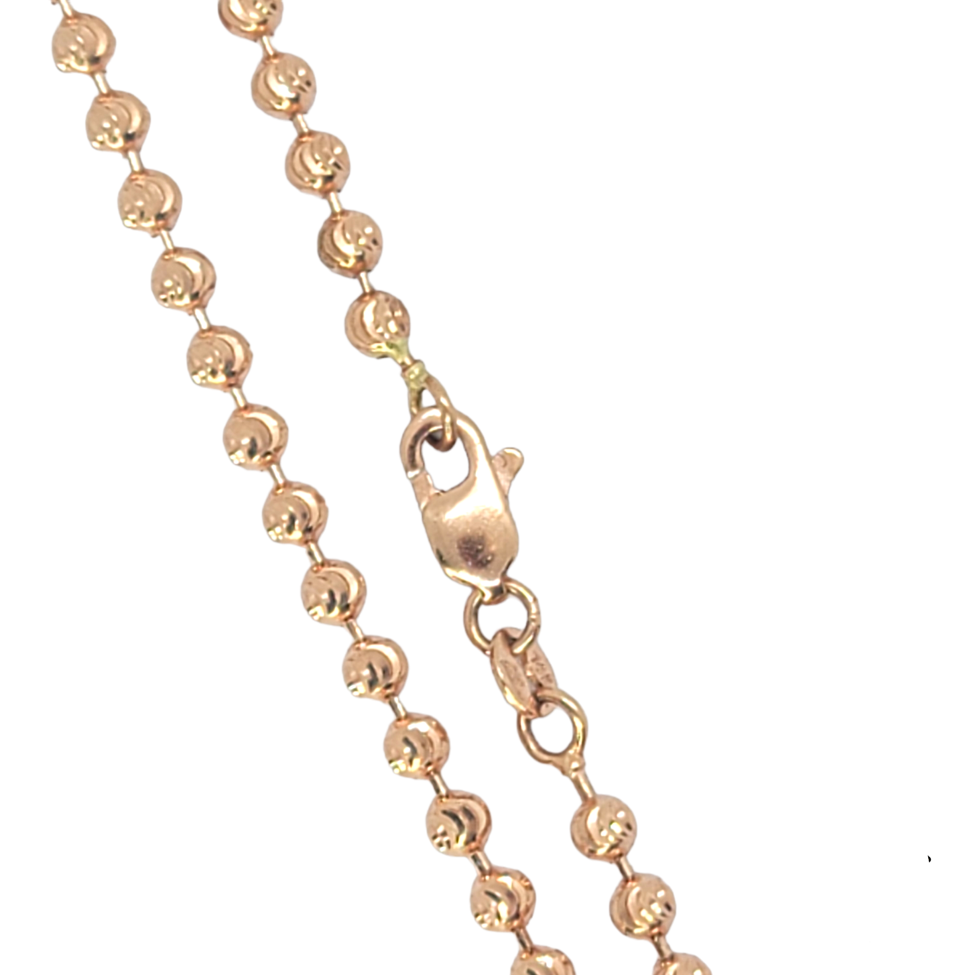 14kt Rose Gold Moon Cut Ball Chain 18"