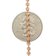 14kt Rose Gold Moon Cut Ball Chain 18"