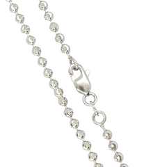 14kt White Gold Moon Cut Ball Chain