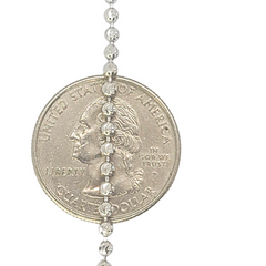 14kt White Gold Moon Cut Ball Chain