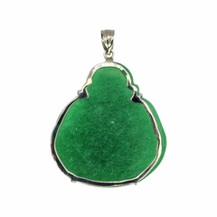 Sterling Silver Green Jade Buddha