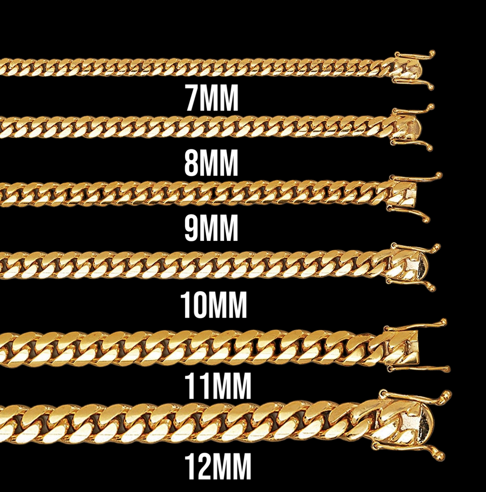 12mm SOLID CHAIN - Miami Cuban Link 14kt