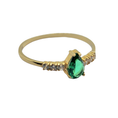 Pear Shaped Birthstone Ring - 10kt