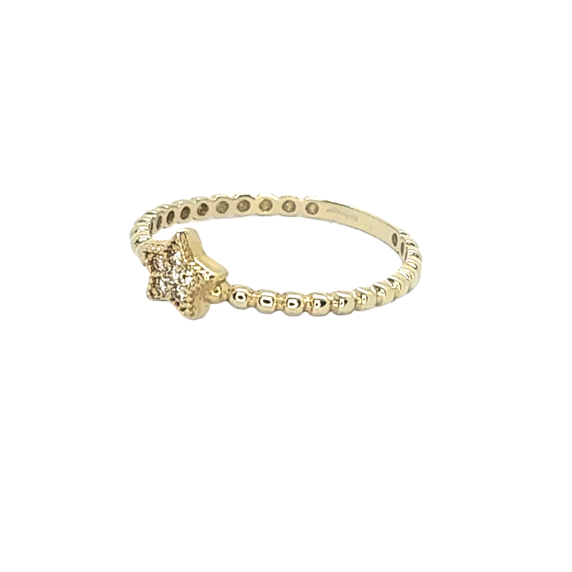 Gold Shiny Star Ring - 10kt CZ