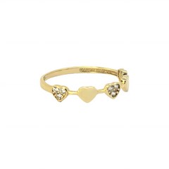 10kt Yellow Gold - Heart Pattern Ring