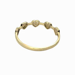 10kt Yellow Gold - Heart Pattern Ring