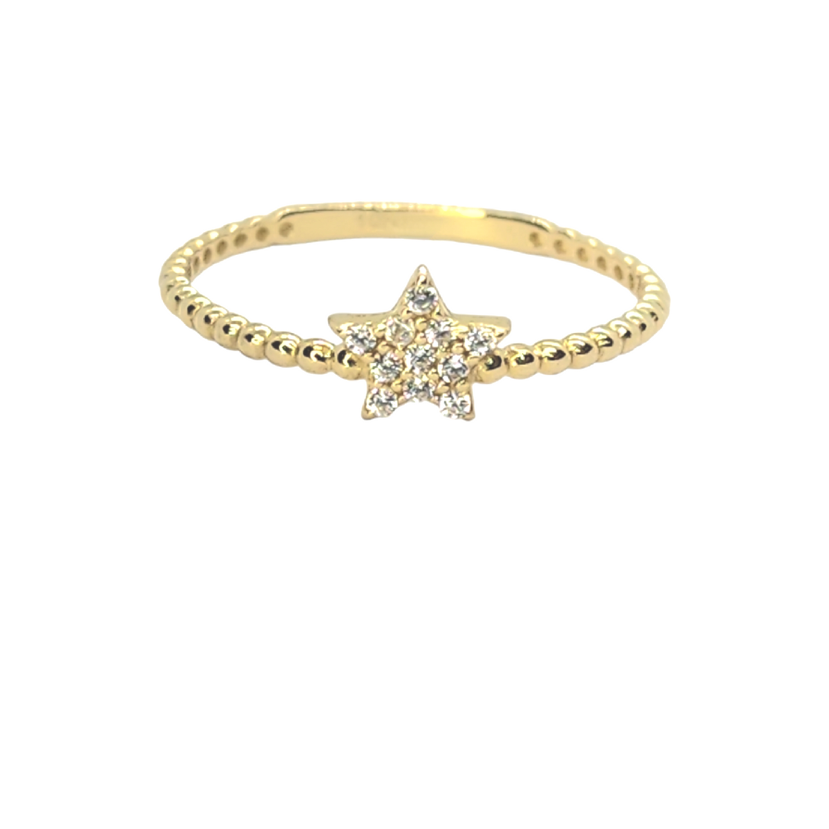 Dainty Star Ring CZ Stones - 10kt