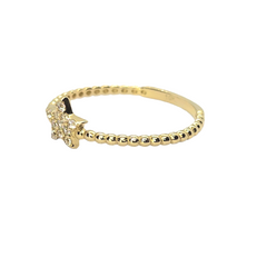 Dainty Star Ring CZ Stones - 10kt