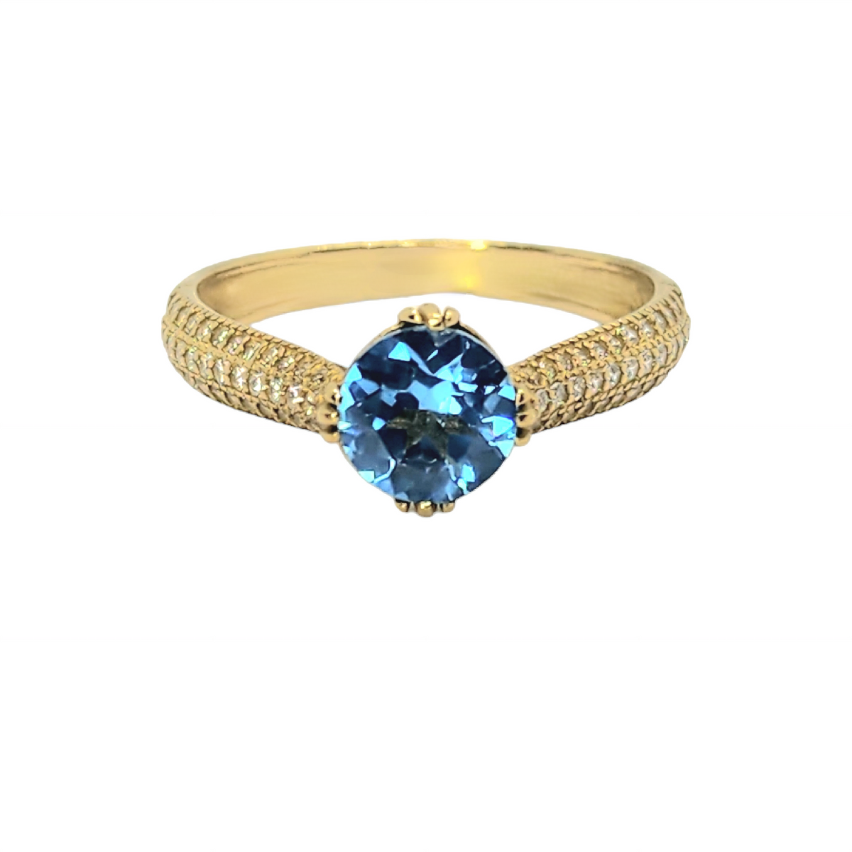 Birthstone Ring - Round Cut Stone 10kt