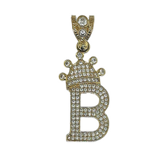 Crown Initial Pendant - 10kt CZ