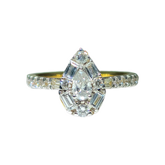 Pear Shape 0.90ct Diamond Ring - 14kt