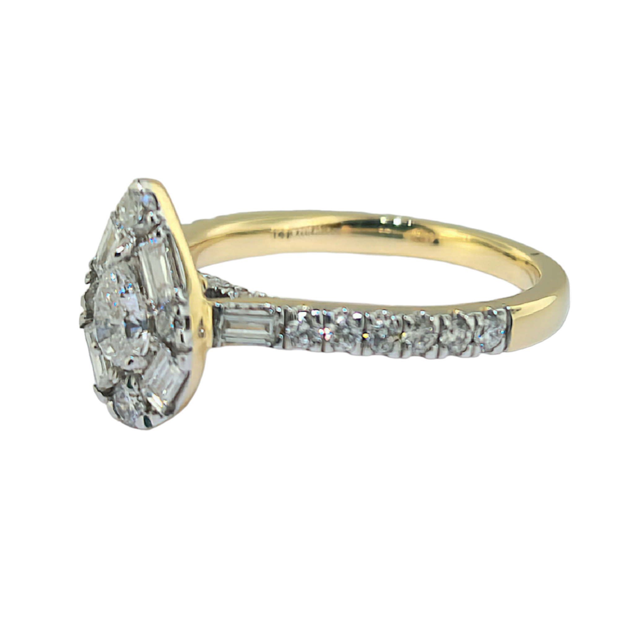 Pear Shape 0.90ct Diamond Ring - 14kt