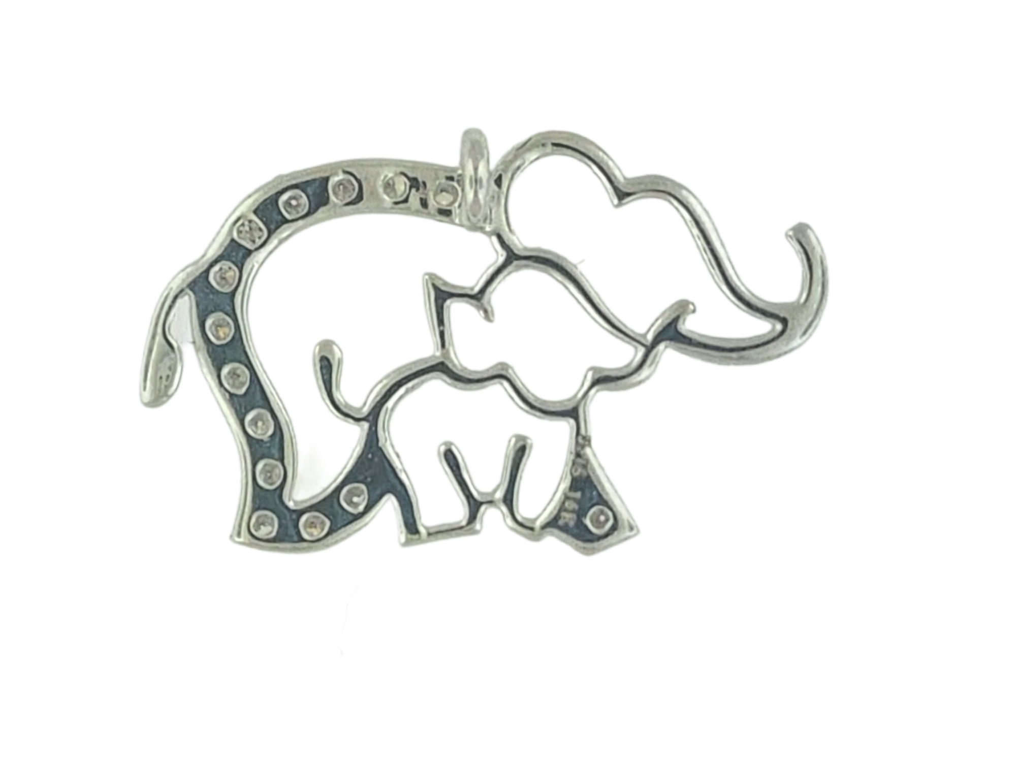 Mama & Baby Elephant - 14kt Diamond