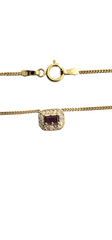 Natural Ruby and Diamond Necklace - 14kt